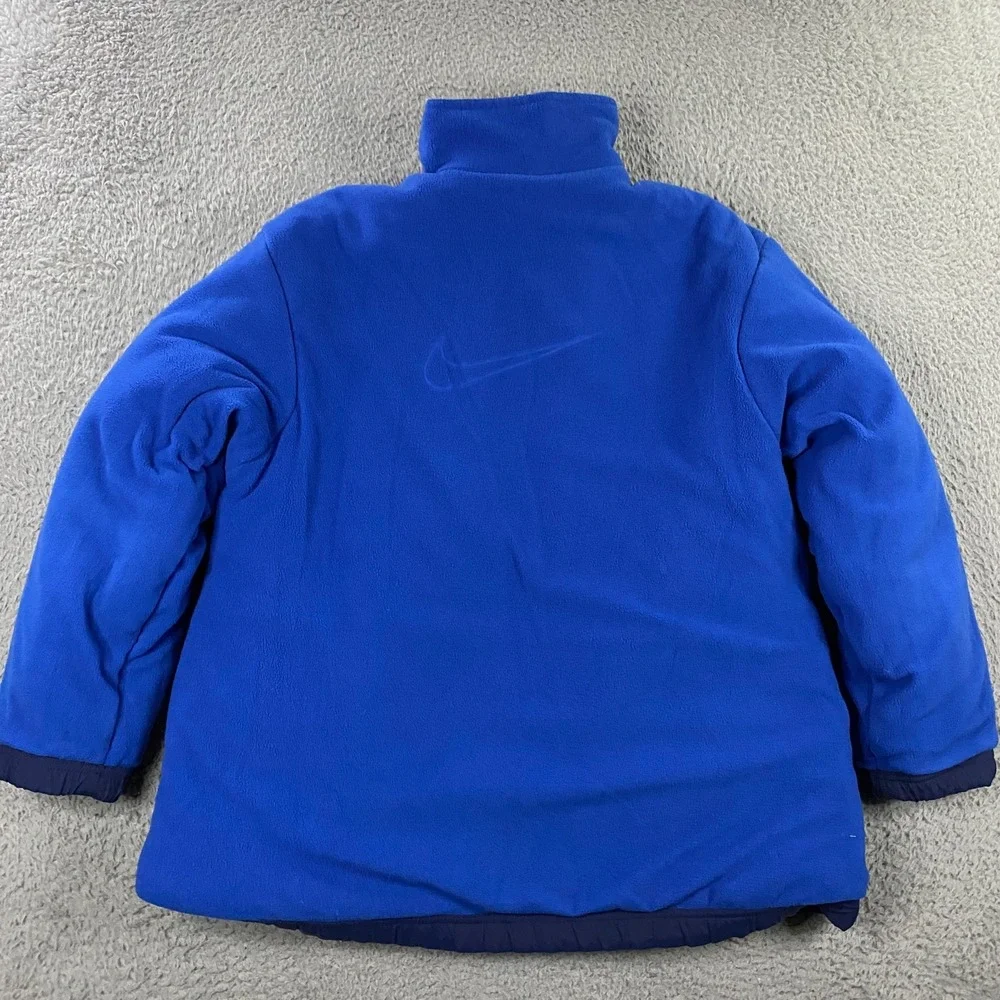 VTG 90s Y2K Nike Jacekt Boys‎ L Fits Mens Small Reversible Fleece Lined Swoosh